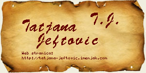 Tatjana Jeftović vizit kartica
